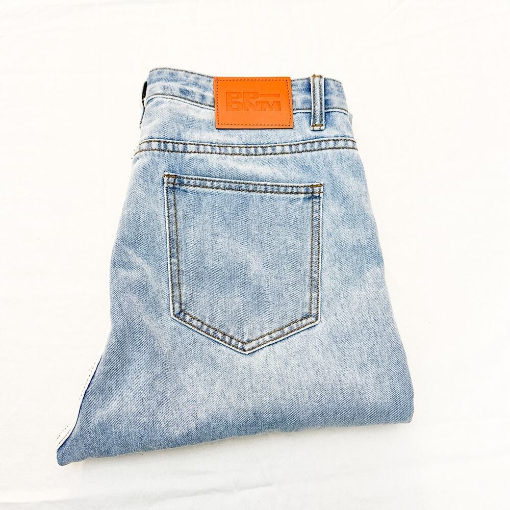 Princess Polly Dual Jean Ripped Denim Jeans Straight Leg Raw Hem Size 8